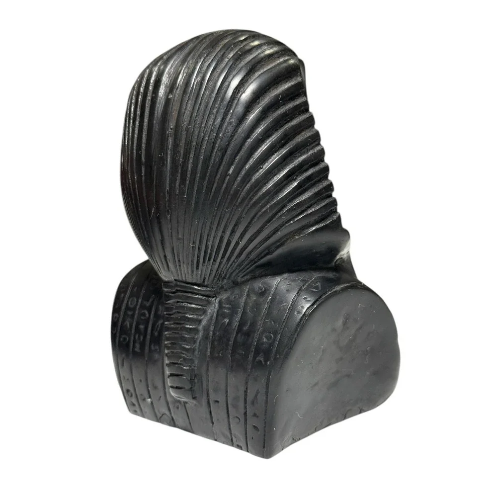 Egyptian Bust Set King Tut Nefertiti Statue Black‎ Stone Hieroglyph Decor